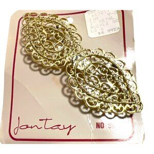 Vintage Gold-Tone Lacy Filigree Double Belt Buckle Hooks DIY Belt Project Easy